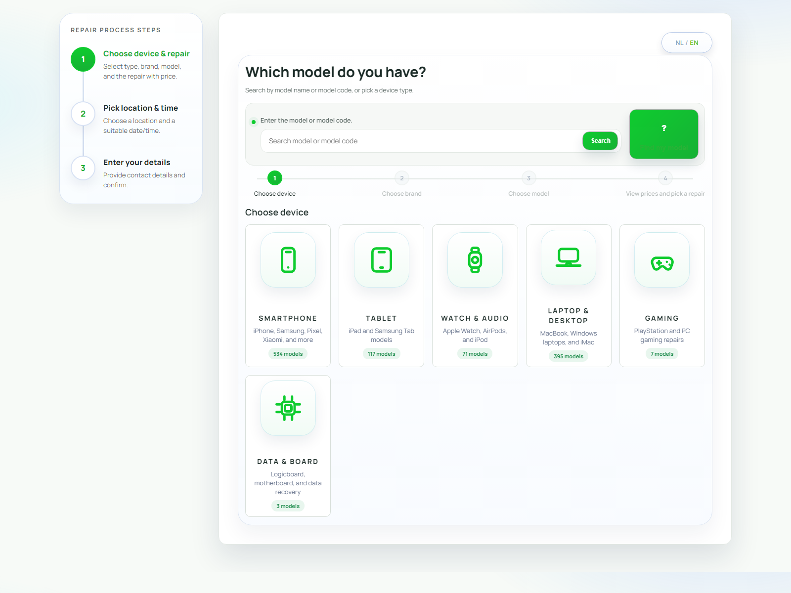 RepairFlow WP booking screenshot
