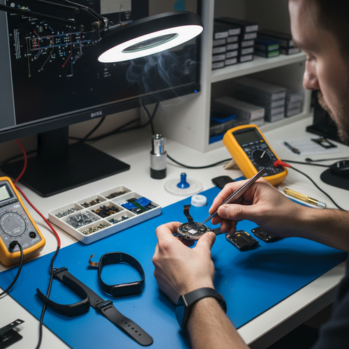 Technicus die een smartwatch scherm repareert bij Fixlab